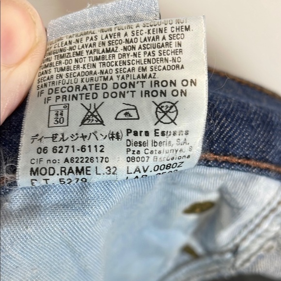 Vintage Diesel Blue Bootcut Jeans with Natural Fading 28x30 - Picture 7 of 7